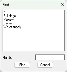 Find or select functions panel