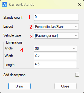 Car parks menu in ZWTraffic