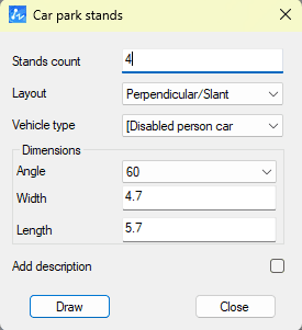 Disabled car parks settings