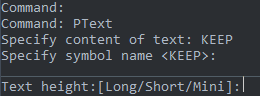 Horizontal text in command line