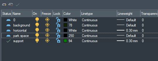 Layers in my ZWTraffic CAD project