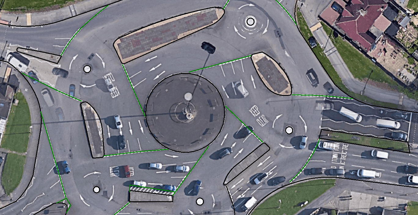 Raster background of Swindon roundabout