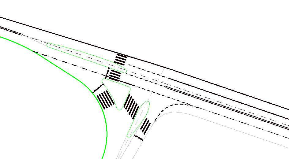 Empty crossroad drawing in ZWCAD