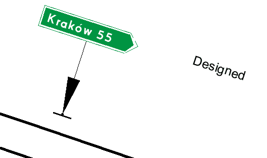 Direction sign inserted