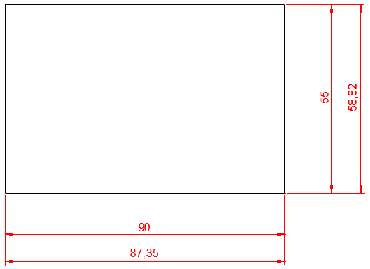 Example of false or overwritten dimensions in CAD drawing