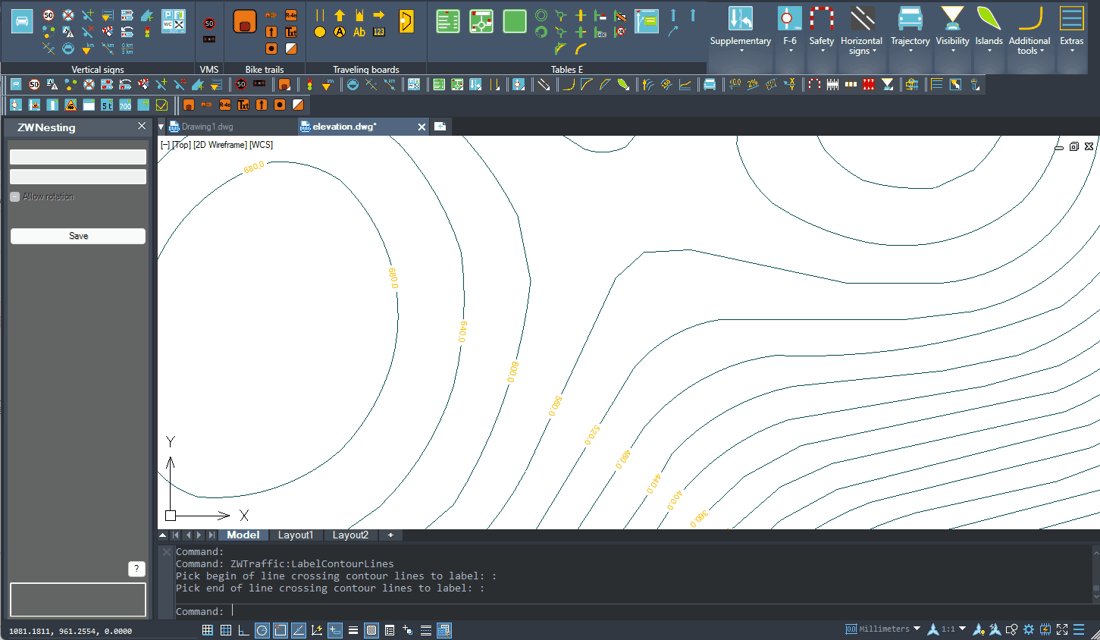 Screen from ZWCAD with our applications