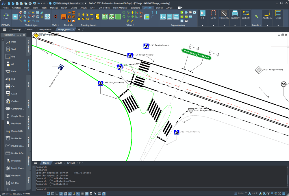 ZWCAD applications in use