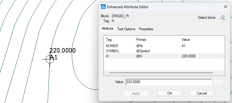 Editing attributes