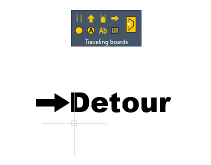 Creating detour sign