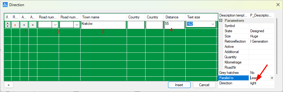 Direction table in ZWTraffic