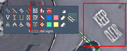 Horizontal text on surface