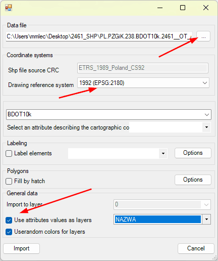 importing shapefile